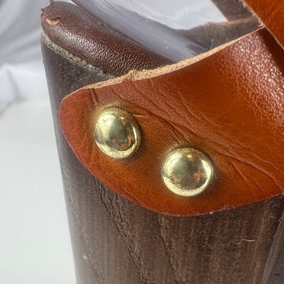 Vintage Mossimo Faux Wooden Heels with Orange Strap - Picture 9 of 15